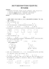 2023年浙江省龙港市初中学业水平测试数学模拟卷