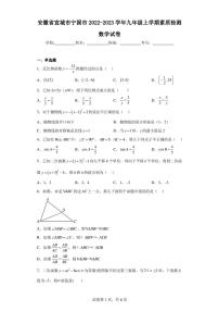 安徽省宣城市宁国市2022-2023学年九年级上学期素质检测数学试卷