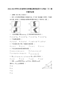 2022-2023学年江苏省常州市钟楼区教科院附中七年级（下）期中数学试卷（含解析）