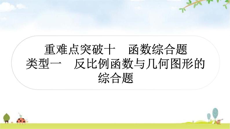 中考数学复习重难点突破十函数综合题类型一反比例函数与几何图形的综合题教学课件01