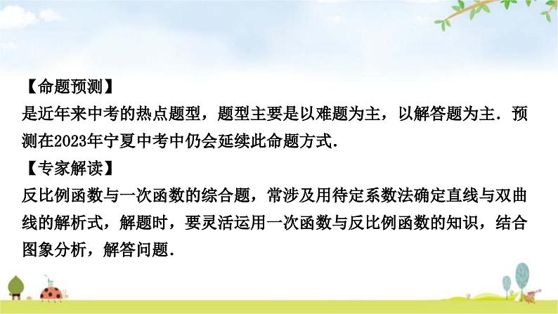 中考数学复习重难点突破十函数综合题类型二反比例函数与一次函数的综合题教学课件02