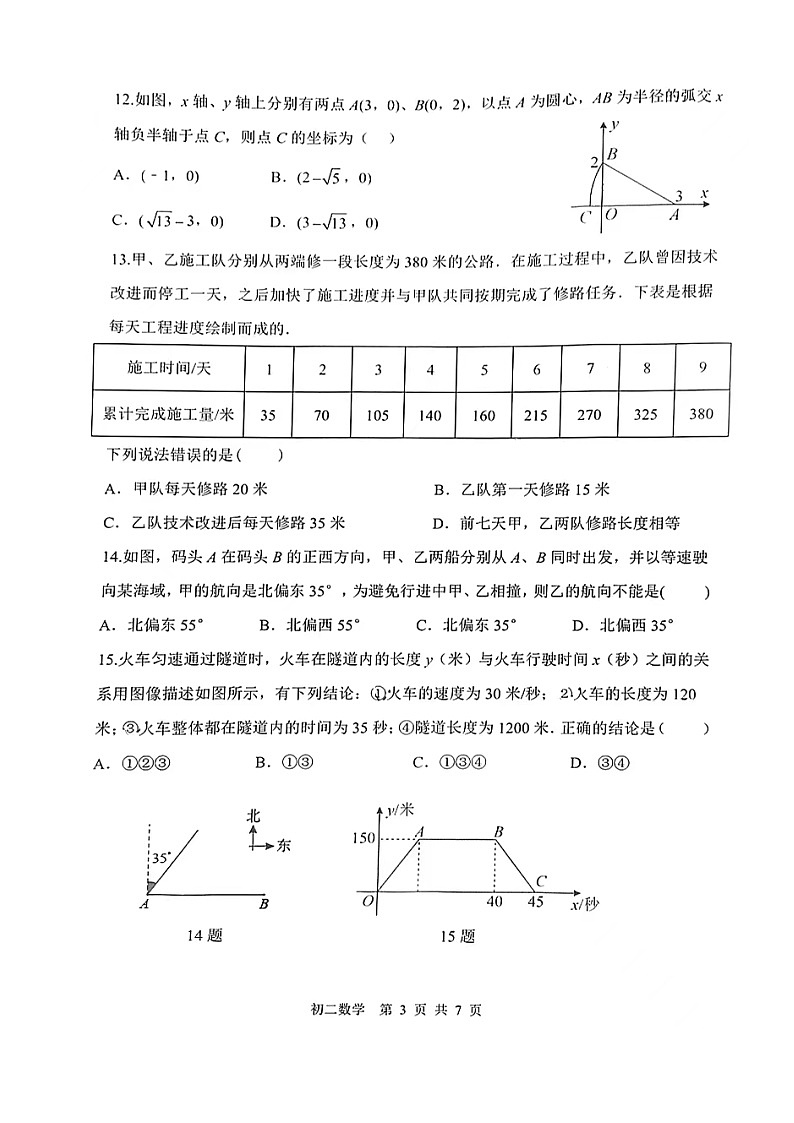 河北省石家庄市第四十八中学2022-2023学年八年级下学期期中数学试卷03