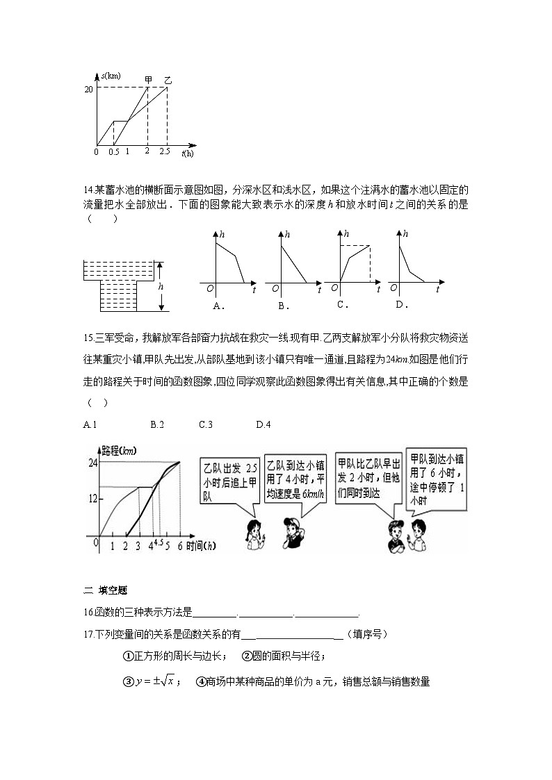数学八年级下册第十九章 一次函数周周测1（19.1）03