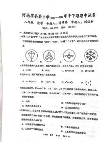 河南省实验中学2022-2023学年八年级数学下学期期中数学试卷及答案