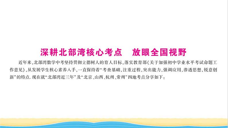 中考数学复习深耕考点放眼视野教学课件01