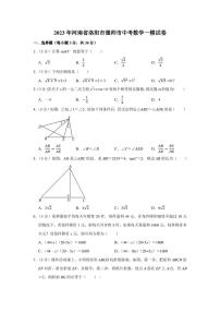 2023届河南省洛阳市偃师市中考一模 数学 试卷（学生版+解析版）