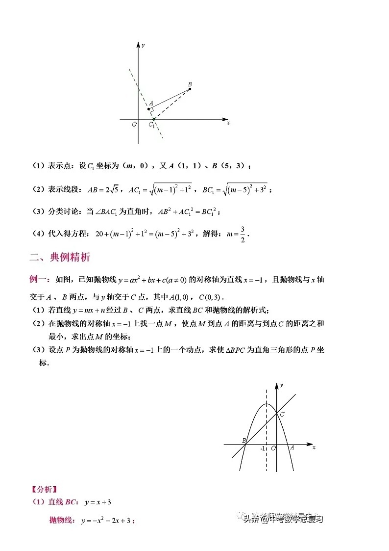 中考数学二次函数与几何综合模型：直角三角形的存在性问题03