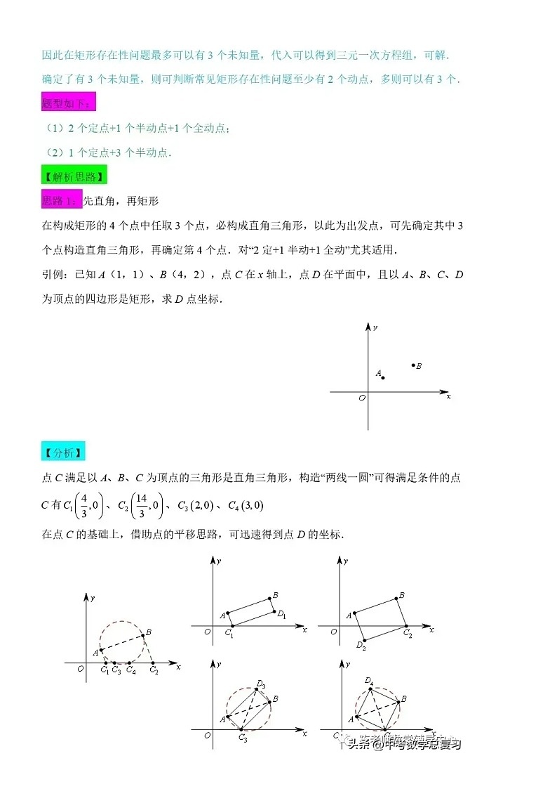 中考数学二次函数与几何综合：矩形的存在性问题第2页