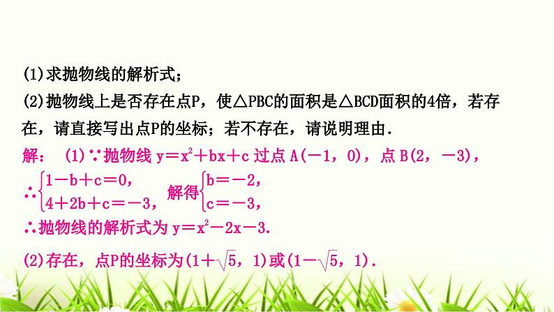 中考数学复习类型二二次函数与图形面积问题作业课件第3页