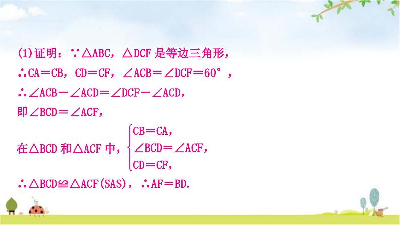 中考数学复习重难点突破几何综合探究题考向2：线段问题教学课件05