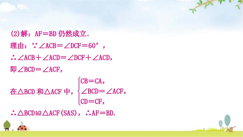 中考数学复习重难点突破几何综合探究题考向2：线段问题教学课件06