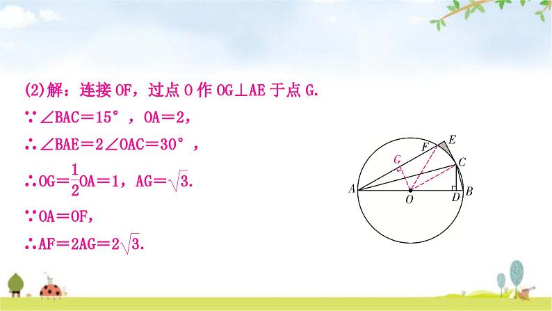 中考数学复习重难点突破圆中的证明与计算类型四：与特殊三角形有关教学课件05