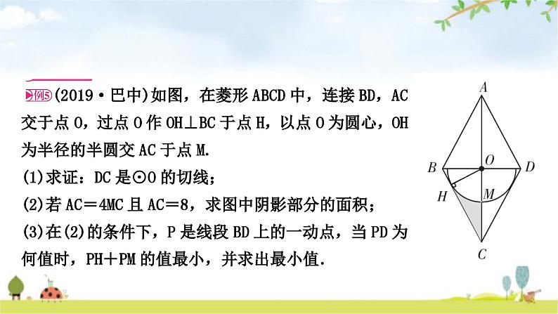 中考数学复习重难点突破圆中的证明与计算类型五：与特殊四边形有关教学课件02