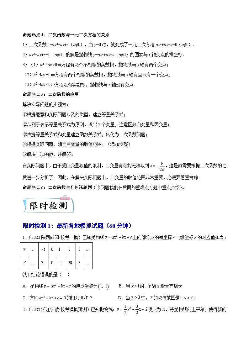 热点05 二次函数（原卷版）第2页