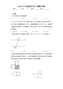 2023年广东省清远市中考一模数学试卷