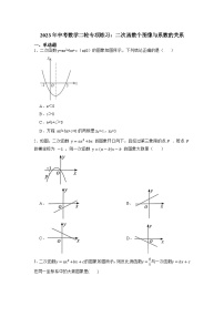 2023年中考数学二轮专项练习：二次函数个图像与系数的关系(含答案)