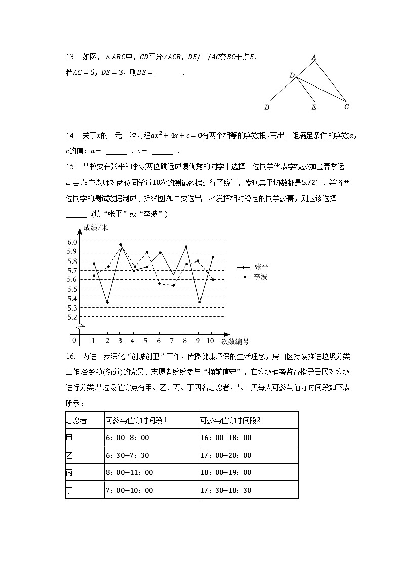 2023年北京市房山区中考数学一模试卷（含解析）03