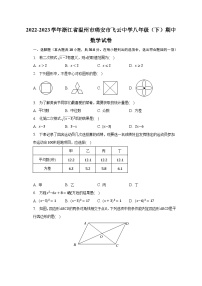 2022-2023学年浙江省温州市瑞安市飞云中学八年级（下）期中数学试卷（含解析）