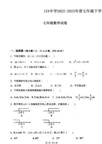 黑龙江省哈尔滨市南岗区第一二四中学2022-2023学年度下学期七年级期中数学（五四制）试卷