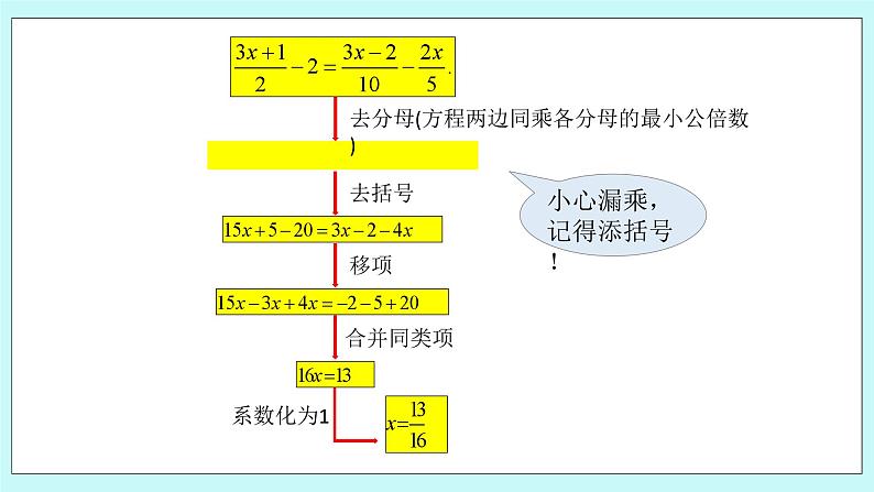 浙教版数学七上 5.3.3 一元一次方程的解法--去分母 课件06