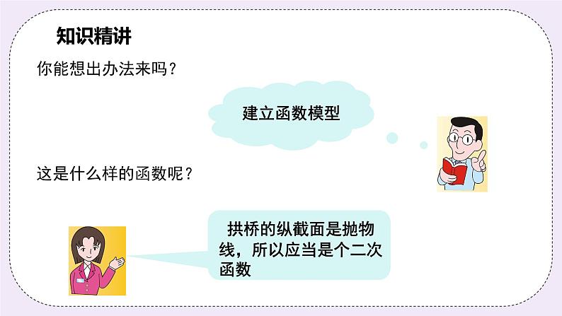 浙教版数学九上 1.4.3 二次函数的实际应用-拱桥问题中的抛物线 课件06