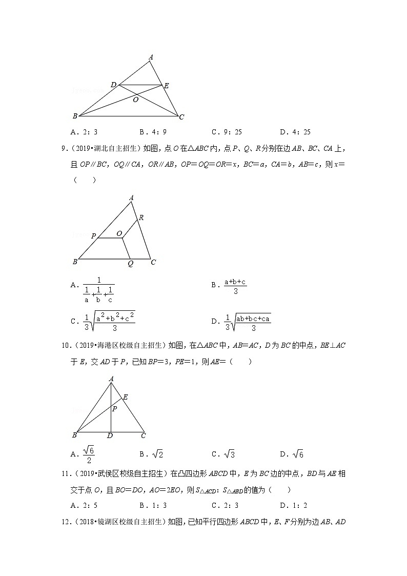 专题17 相似三角形-全国初三数学自主招生专题大揭秘（含答案详解）第3页