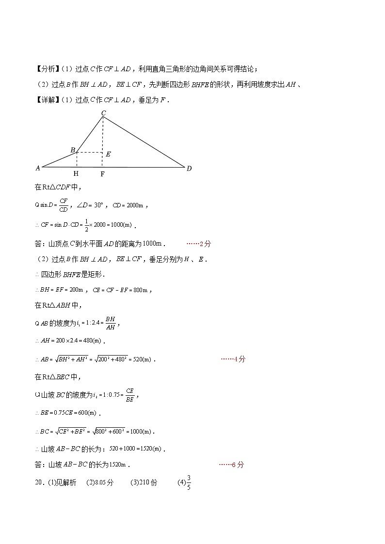 2023年中考考前押题密卷：数学（湖南长沙卷）（参考答案）02