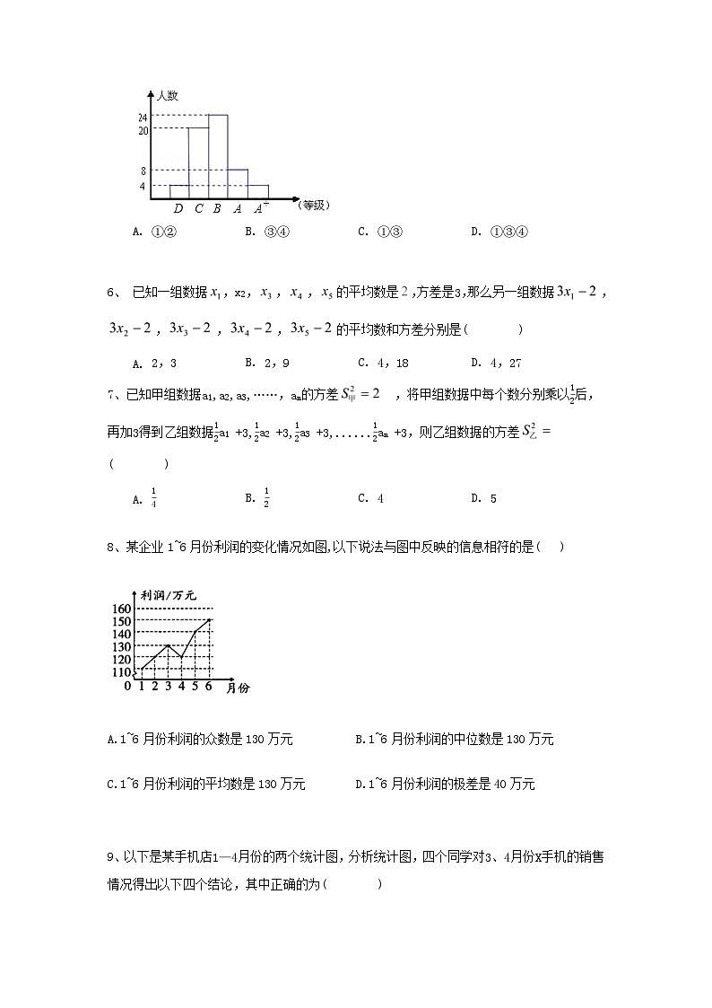 人教版数学 八下 第20章《数据的分析》单元同步测试卷02