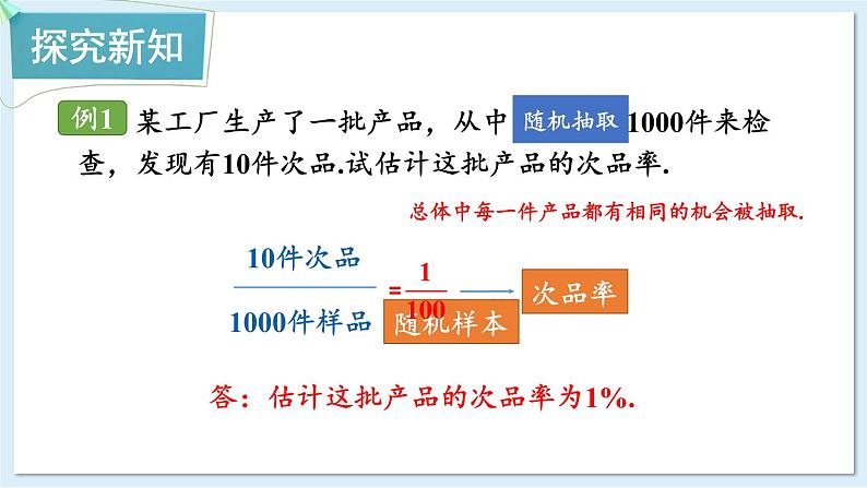 湘教版数学九年级上册 5.2.1用样本的“率”去估计总体相应的“率” 教学课件+同步教案03