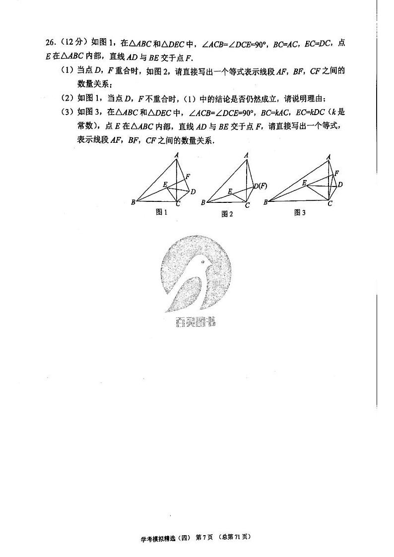 2023版中考数学211济南专版 08 试卷01