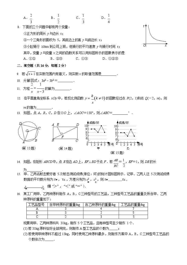 2023年北京燕山初三一模数学试卷含答案解析02