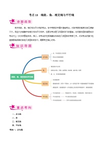 考点13 线段、角、相交线与平行线-备战2023届中考数学一轮复习考点梳理（解析版）