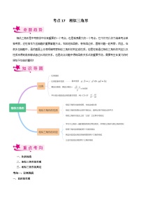 考点17 相似三角形-备战2023届中考数学一轮复习考点梳理（解析版）