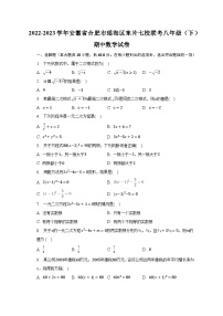 2022-2023学年安徽省合肥市瑶海区东片七校联考八年级（下）期中数学试卷(含解析）