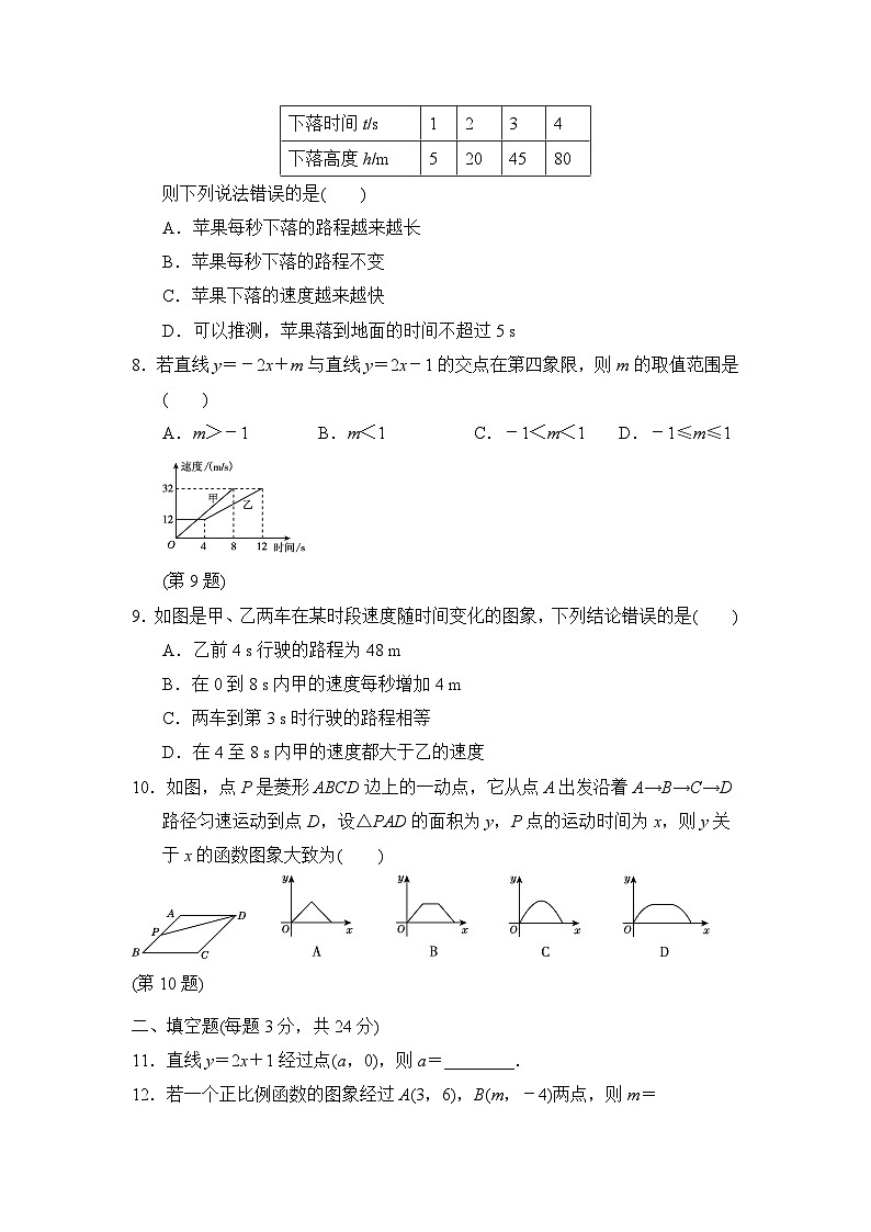 初中数学人教八下第19章达标测试卷02