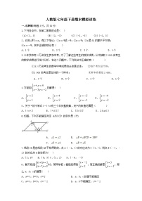 2022-2023学年人教版七年级下册期末数学模拟训练