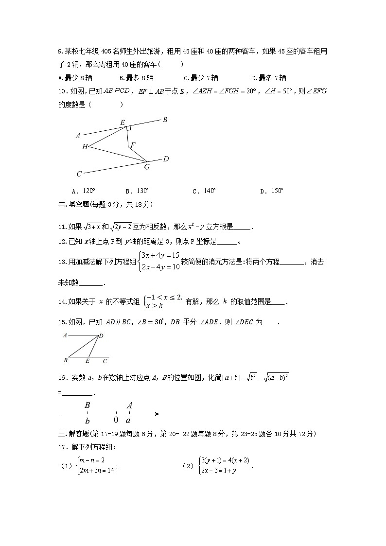 2022-2023学年人教版七年级下册期末数学模拟训练02