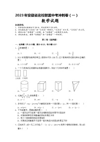 2023年安徽省名校联盟中考冲刺卷（一）数学试题（含答案）