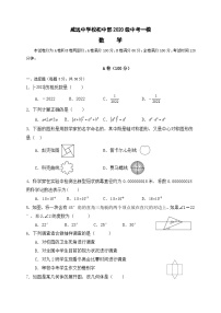 2023年四川省内江市威远中学校九年级第一次模拟考试数学试题（含答案）