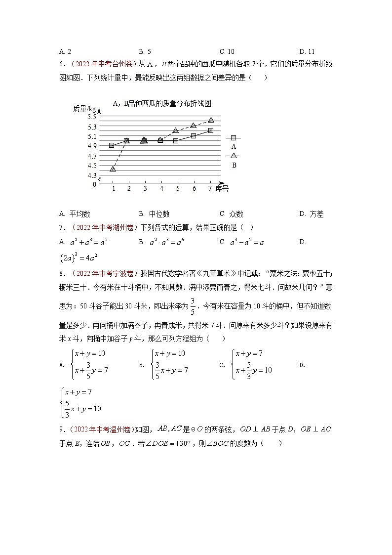 真题重组卷04-2023年中考数学真题汇编重组卷（福建专用）（原卷版）第2页