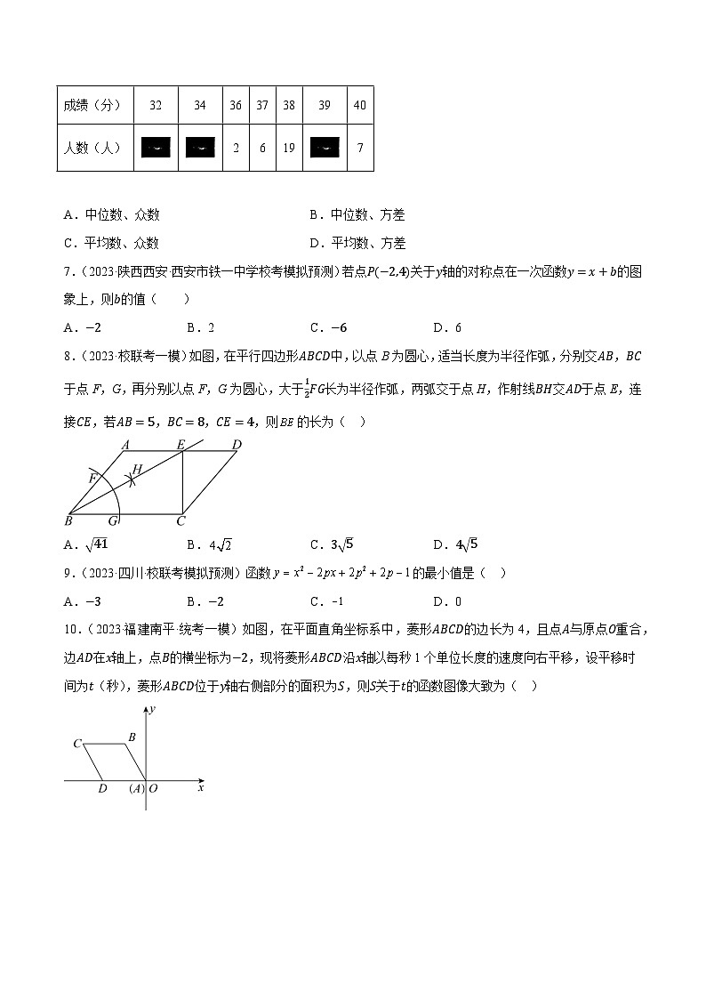 必刷卷6-2023年安徽省中考数学考前押题预测必刷卷02