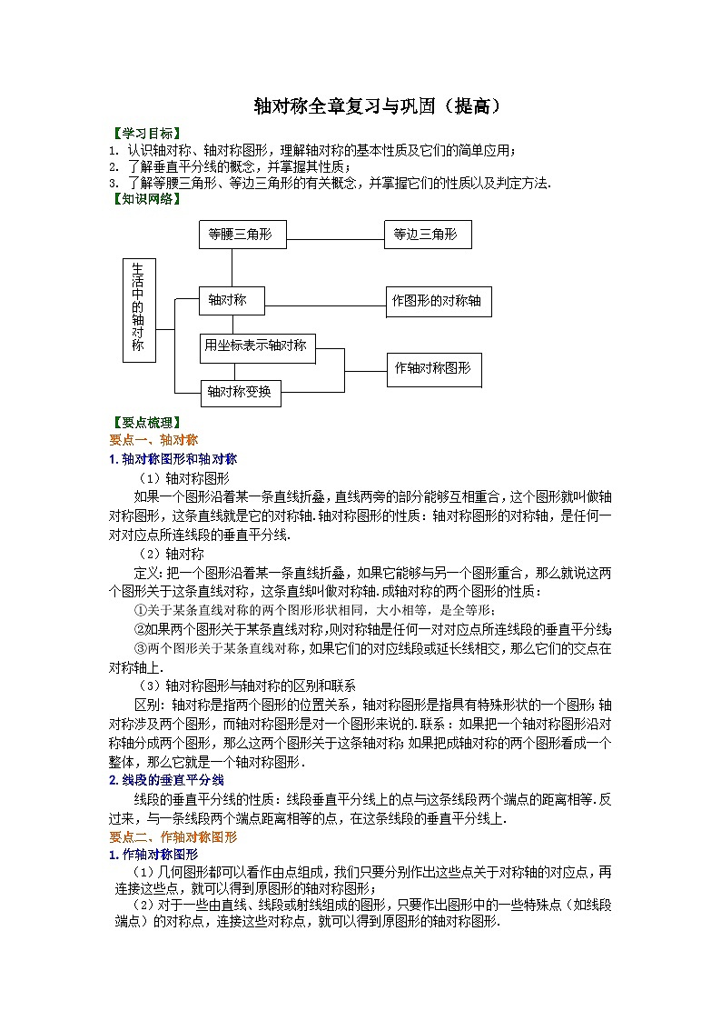 28轴对称全章复习与巩固（提高）知识讲解01