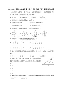 2022-2023学年山东省济南市章丘区八年级（下）期中数学试卷（含解析）