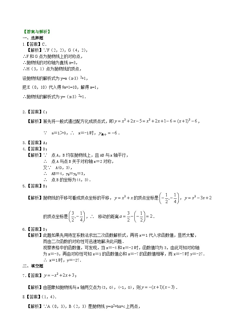 20待定系数法求二次函数的解析式—巩固练习（基础）03