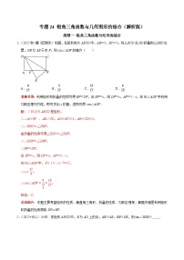 专题24 锐角三角函数与几何图形的综合-2023年中考数学二轮复习核心考点拓展训练（解析版 ）