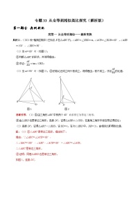 专题33 从全等到相似类比探究-2023年中考数学二轮复习核心考点拓展训练（解析版）