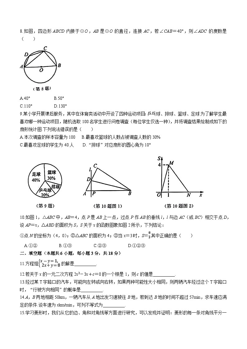 2023年辽宁省大连市中考一模数学试题（含答案）第2页