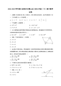 2022-2023学年浙江省杭州市萧山区八校七年级（下）期中数学试卷（含解析）