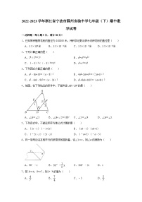 2022-2023学年浙江省宁波市鄞州实验中学七年级（下）期中数学试卷