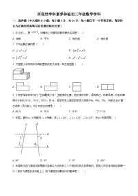 江苏省扬州市梅岭中学九年级下学期3月月考数学试题